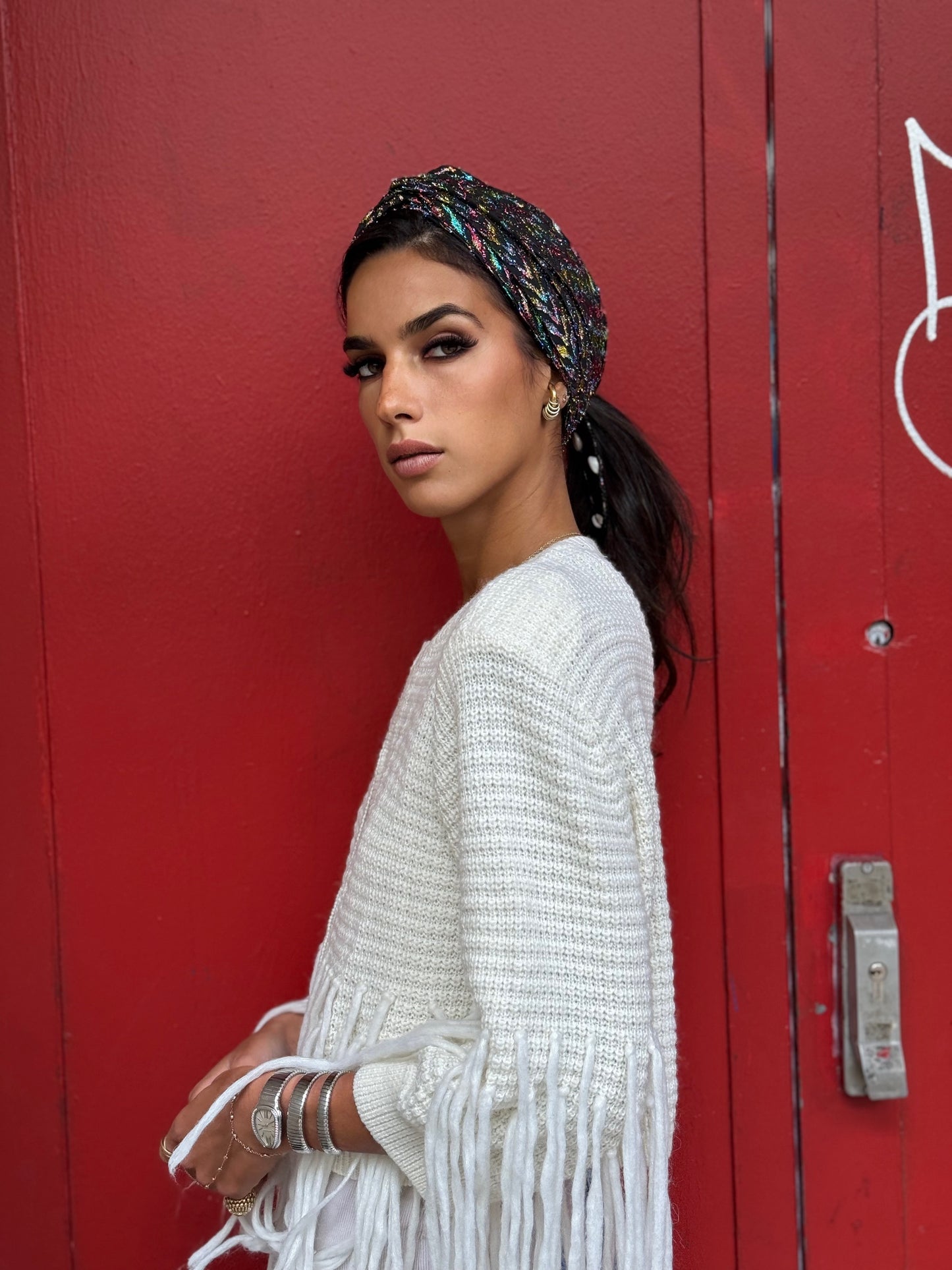 turban brillant motif multi