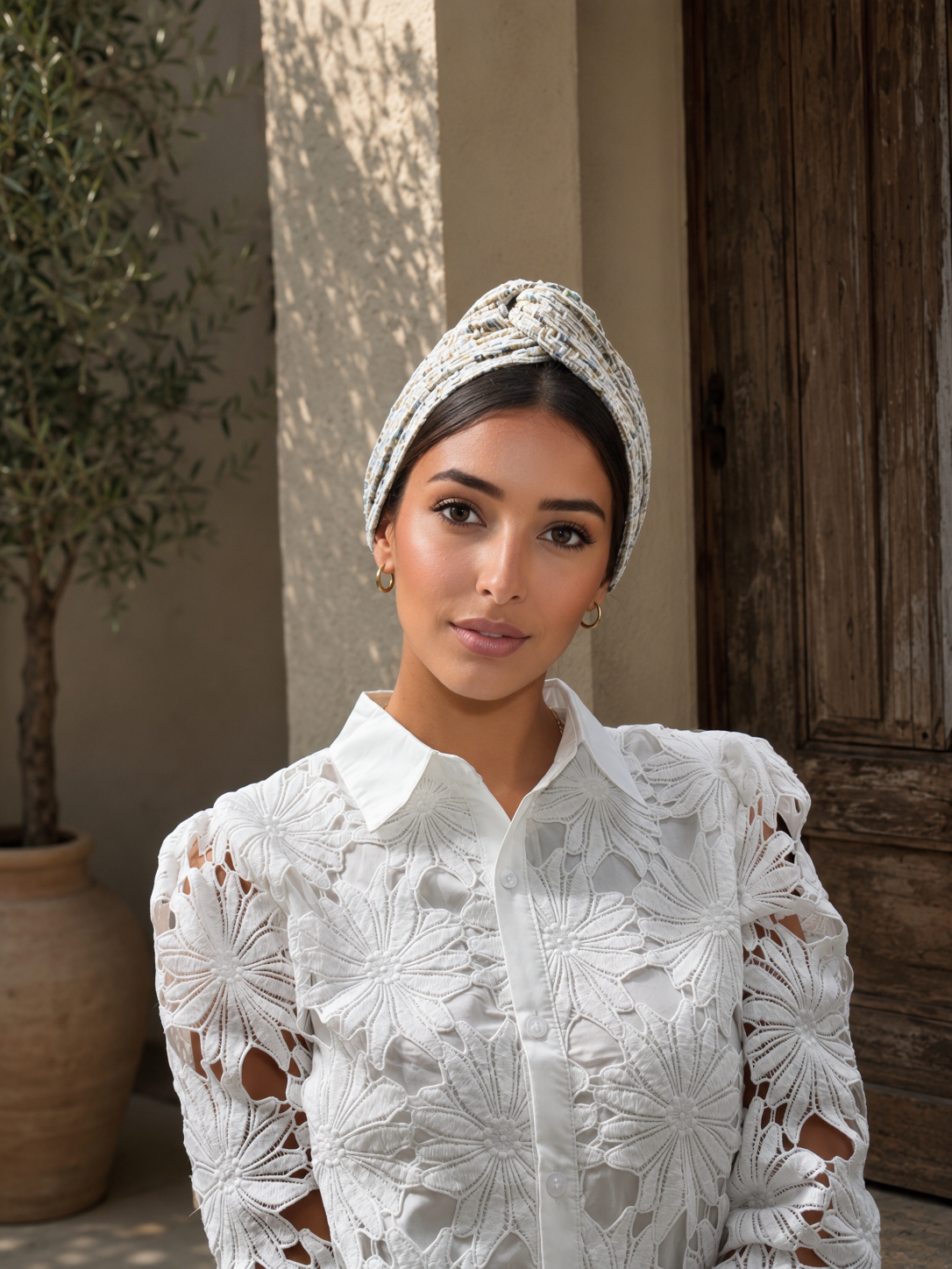 Turban Tweed Céleste