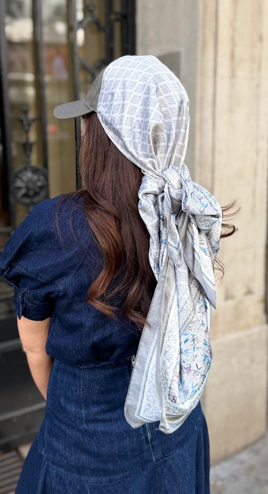 Casquette Foulard RM taupe et kaki
