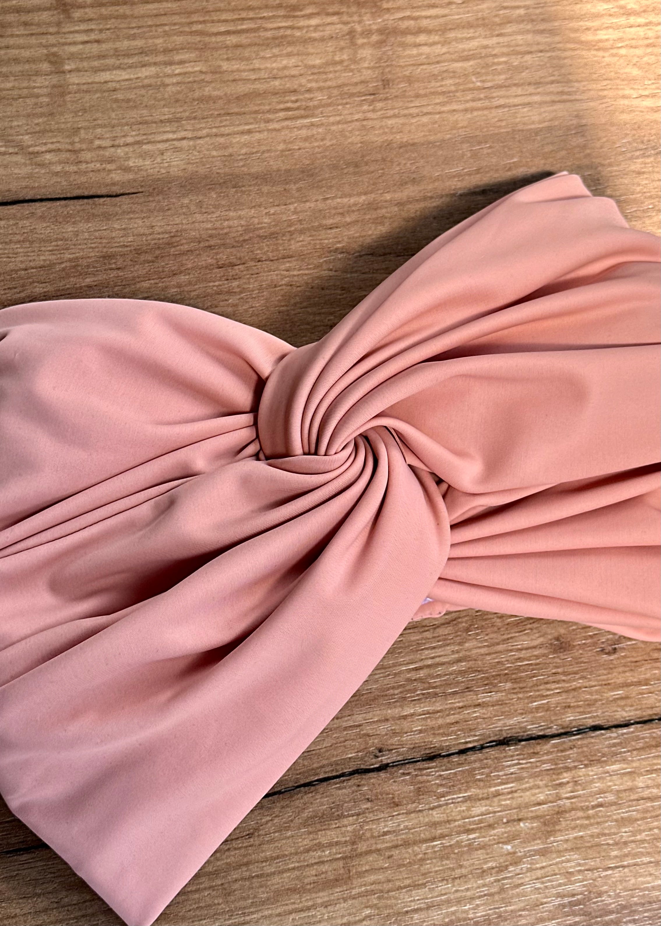 Turban Maillot Lycra Mat Rose Poudre