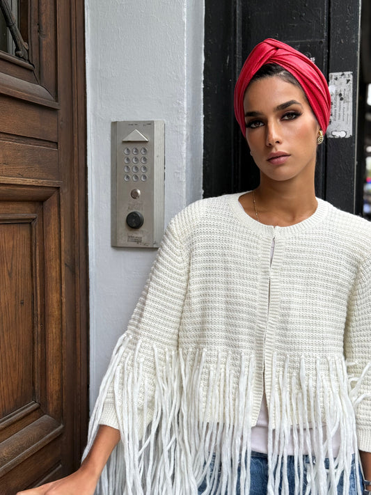 Turban Similicuir rouge