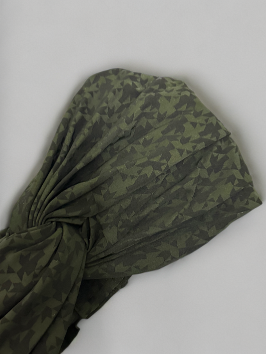 Turban motif Vert Kaki